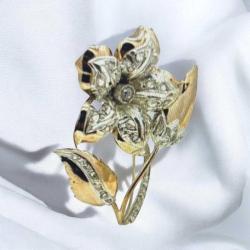 Antika 14 Ayar Altın Elmas Taşlı Broş – 12.42g | Antika / Koleksiyonluk ELM158 #17