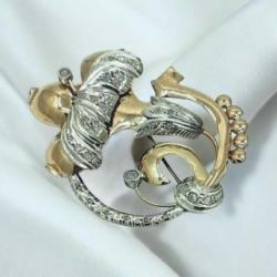 Antika 8 Ayar Altın Elmas Taşlı Broş – 9.36g | Antika / Koleksiyonluk ELM276 #8.20