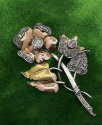 Antika 14 Ayar Elmas Taşlı Broş ELM150 #10.10