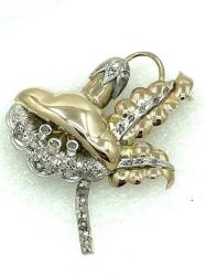 Antika 8 Ayar Elmas Taşlı Broş ELM134 #8.58