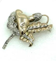 Antika 8 Ayar Elmas Taşlı Broş ELM134 #8.58