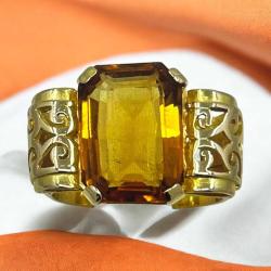 Vintage 18 Ayar Altın Sitrin Taşlı Yüzük – 7.04g | Antika / Koleksiyonluk ELM188 #10