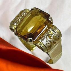 Vintage 18 Ayar Altın Sitrin Taşlı Yüzük – 7.04g | Antika / Koleksiyonluk ELM188 #10