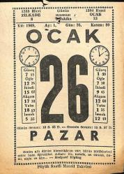 26 Ocak 1969 Takvim Yaprağı - Doğum Günü Hediyesi EFM(N)11023