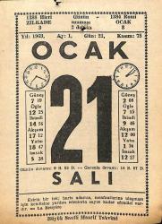 21 Ocak 1969 Takvim Yaprağı - Doğum Günü Hediyesi EFM(N)11027