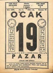 19 Ocak 1969 Takvim Yaprağı - Doğum Günü Hediyesi EFM(N)11029