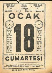 18 Ocak 1969 Takvim Yaprağı - Doğum Günü Hediyesi EFM(N)11030