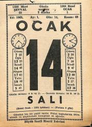 14 Ocak 1969 Takvim Yaprağı - Doğum Günü Hediyesi EFM(N)11033