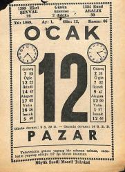 12 Ocak 1969 Takvim Yaprağı - Doğum Günü Hediyesi EFM(N)11035
