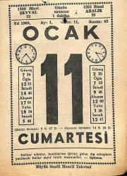 11 Ocak 1969 Takvim Yaprağı - Doğum Günü Hediyesi EFM(N)11036