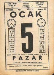 5 Ocak 1969 Takvim Yaprağı - Doğum Günü Hediyesi EFM(N)11042