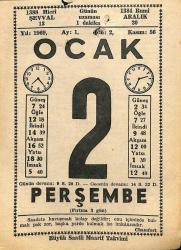 2 Ocak 1969 Takvim Yaprağı - Doğum Günü Hediyesi EFM(N)11045