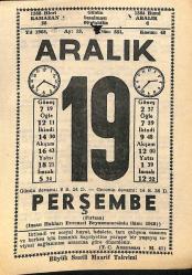 19 Aralık 1968 Takvim Yaprağı - Doğum Günü Hediyesi EFM(N)11057