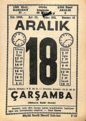 18 Aralık 1968 Takvim Yaprağı - Doğum Günü Hediyesi EFM(N)11058