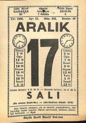 17 Aralık 1968 Takvim Yaprağı - Doğum Günü Hediyesi EFM(N)11059