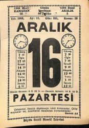 16 Aralık 1968 Takvim Yaprağı - Doğum Günü Hediyesi EFM(N)11060