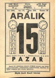 15 Aralık 1968 Takvim Yaprağı - Doğum Günü Hediyesi EFM(N)11061