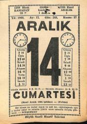 14 Aralık 1968 Takvim Yaprağı - Doğum Günü Hediyesi EFM(N)11062
