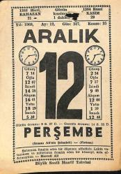 12 Aralık 1968 Takvim Yaprağı - Doğum Günü Hediyesi EFM(N)11064