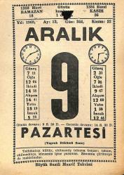 9 Aralık 1968 Takvim Yaprağı - Doğum Günü Hediyesi EFM(N)11066