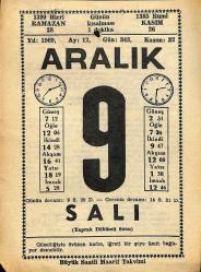 9 Aralık 1969 Takvim Yaprağı - Doğum Günü Hediyesi EFM(N)11078