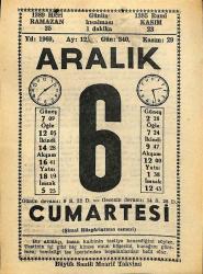 6 Aralık 1969 Takvim Yaprağı - Doğum Günü Hediyesi EFM(N)11080