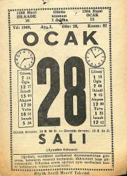 28 Ocak 1969 Takvim Yaprağı - Doğum Günü Hediyesi EFM(N)11096