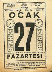 27 Ocak 1969 Takvim Yaprağı - Doğum Günü Hediyesi EFM(N)11097