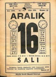 16 Aralık 1969 Takvim Yaprağı - Doğum Günü Hediyesi EFM(N)11376