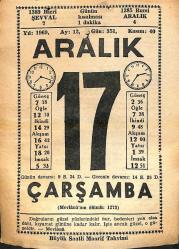 17 Aralık 1969 Takvim Yaprağı - Doğum Günü Hediyesi EFM(N)11377