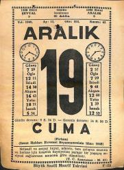 19 Aralık 1969 Takvim Yaprağı - Doğum Günü Hediyesi EFM(N)11378