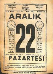 22 Aralık 1969 Takvim Yaprağı - Doğum Günü Hediyesi EFM(N)11379