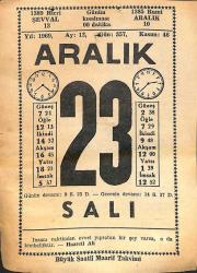 23 Aralık 1969 Takvim Yaprağı - Doğum Günü Hediyesi EFM(N)11380