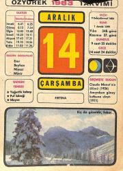 14 Aralık 1983 Takvim Yaprağı - Doğum Günü Hediyesi EFM(N)11517