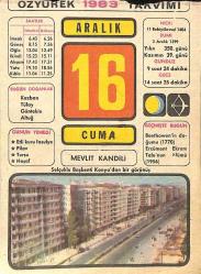 16 Aralık 1983 Takvim Yaprağı - Doğum Günü Hediyesi EFM(N)11519