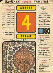 4 Aralık 1983 Takvim Yaprağı - Doğum Günü Hediyesi EFM(N)11528