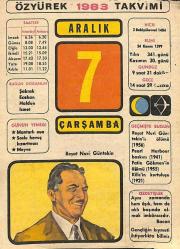 7 Aralık 1983 Takvim Yaprağı - Doğum Günü Hediyesi EFM(N)11529