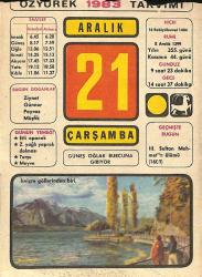 21 Aralık 1983 Takvim Yaprağı - Doğum Günü Hediyesi EFM(N)11536