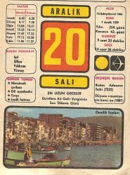 20 Aralık 1983 Takvim Yaprağı - Doğum Günü Hediyesi EFM(N)11537