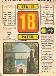 18 Aralık 1983 Takvim Yaprağı - Doğum Günü Hediyesi EFM(N)11539