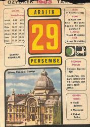 29 Aralık 1983 Takvim Yaprağı - Doğum Günü Hediyesi EFM(N)11540