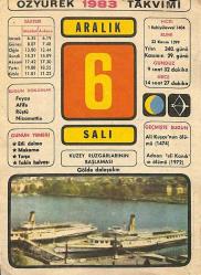 6 Aralık 1983 Takvim Yaprağı - Doğum Günü Hediyesi EFM(N)11541