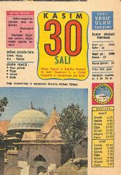 30 Kasım 1982 Takvim Yaprağı - Doğum Günü Hediyesi EFM(N)11880