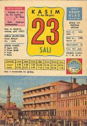 23 Kasım 1982 Takvim Yaprağı - Doğum Günü Hediyesi EFM(N)11924