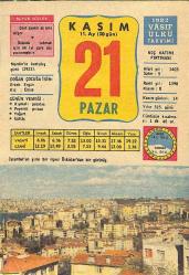 21 Kasım 1982 Takvim Yaprağı - Doğum Günü Hediyesi EFM(N)11926