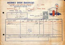 1961 Mehmet Dede Halefleri Ticaret Kollektif Şirketi Antetli Damga Pullu Islak İmzalı Fatura EFM(N)12040