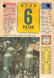 6 Ocak 1974 Takvim Yaprağı - Doğum Günü Hediyesi EFM(N)12404