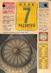 7 Ocak 1974 Takvim Yaprağı - Doğum Günü Hediyesi EFM(N)12405