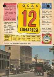 12 Ocak 1974 Takvim Yaprağı - Doğum Günü Hediyesi EFM(N)12410