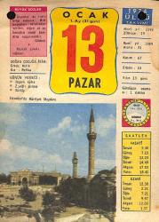 13 Ocak 1974 Takvim Yaprağı - Doğum Günü Hediyesi EFM(N)12411